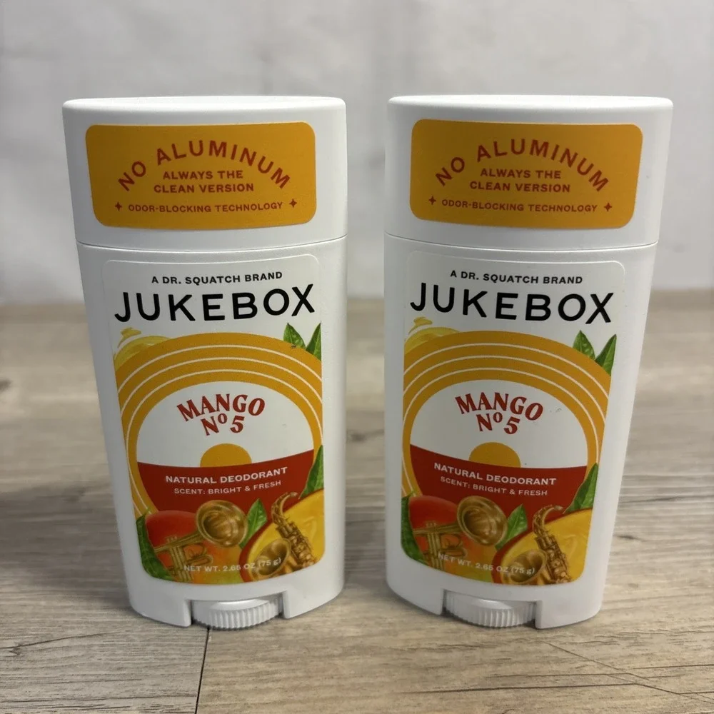 2 Pack Jukebox Mango No. 5 Aluminum Free Natural Deodorant 2.65 oz Each